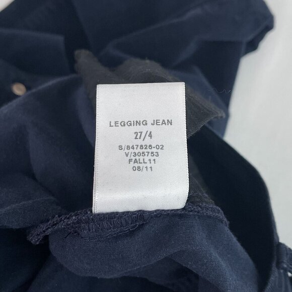 Gap 1969 Skinny Leg Stretch Coduroy Legging Jeans Navy Blue Women 27/4 - Picture 9 of 15